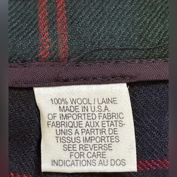 Talbots Green Multi Color Wrap Plaid Skirt Button Closure & Fringe Side Sz 10P. - Picture 8 of 11